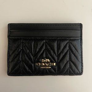 Coach chevron leather card case